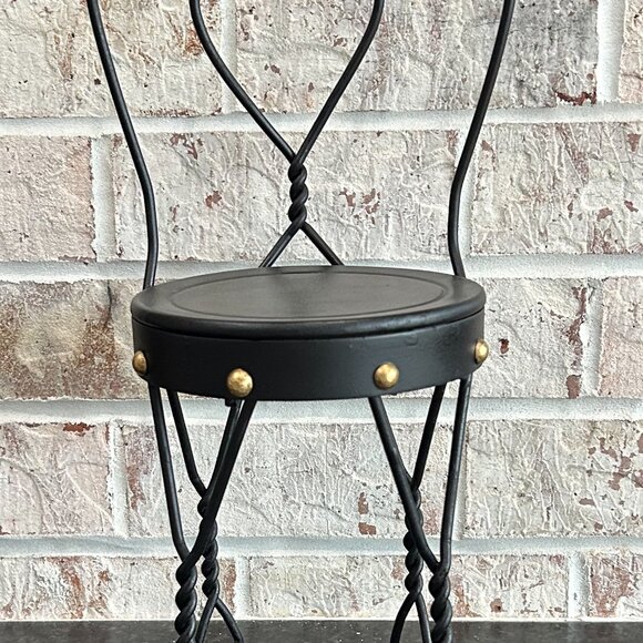Doll Sized Ice Cream Parlor Chair, Wrought Iron Doll Chair, Vintage Doll Chair - Picture 2 of 8